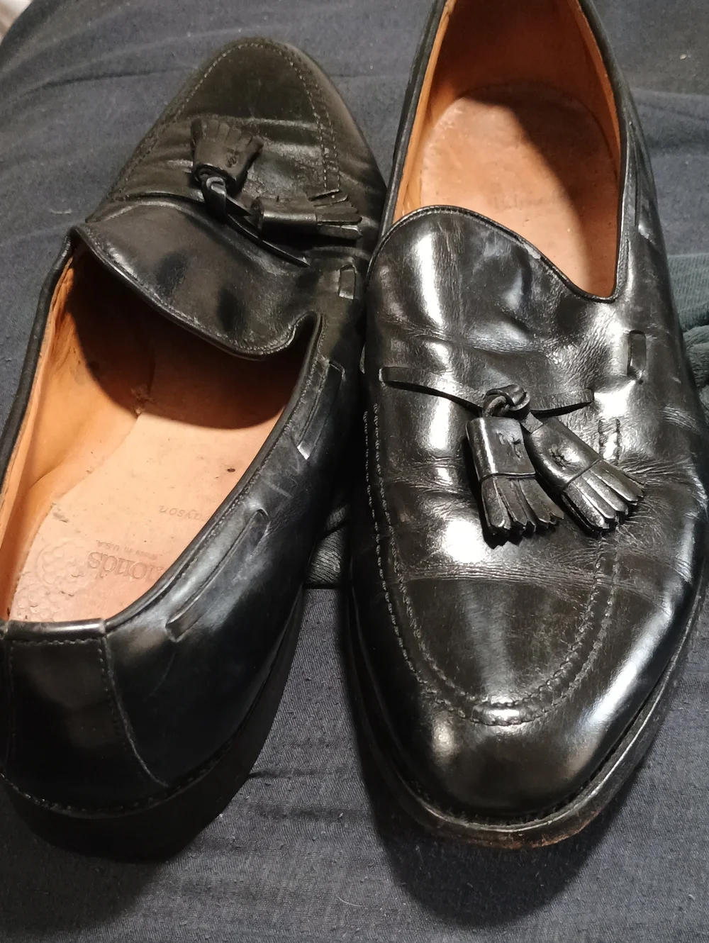 Allen Edmonds Black Leather Tassel Loafers (249) 13B